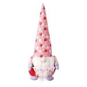 Kirkton House Valentines Day Gnome Decoration With Pink Heart Love Design 20"